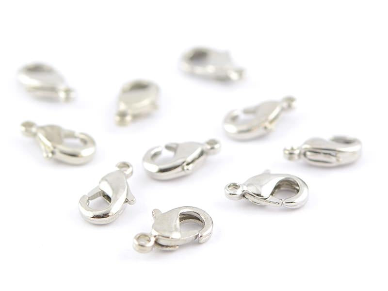 Achat 10 fermoirs mousqueton 10 mm - couleur argent foncé
