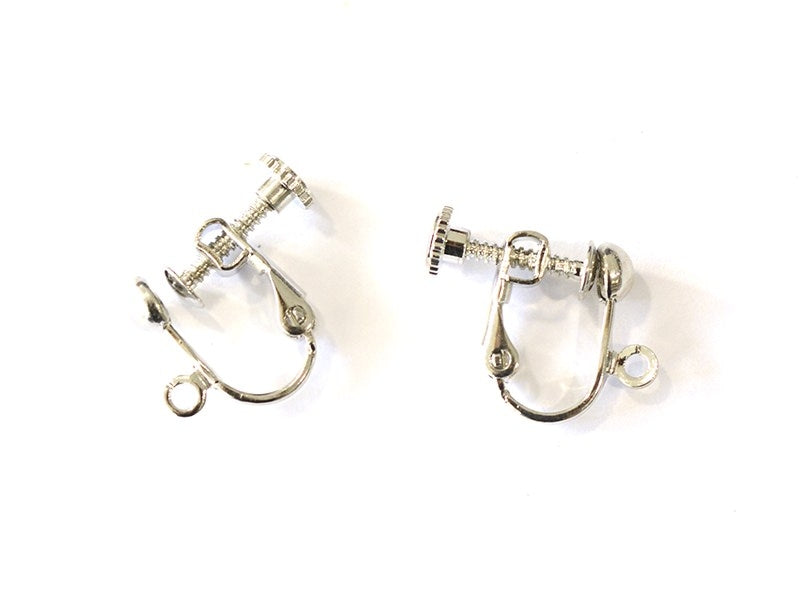 Achat 1 paire de boucles d'oreilles clip à vis - argenté foncé