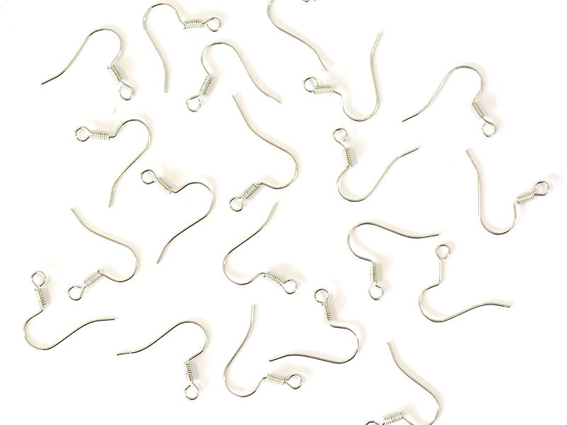 Achat 10 paires de boucles d'oreilles crochets - argenté