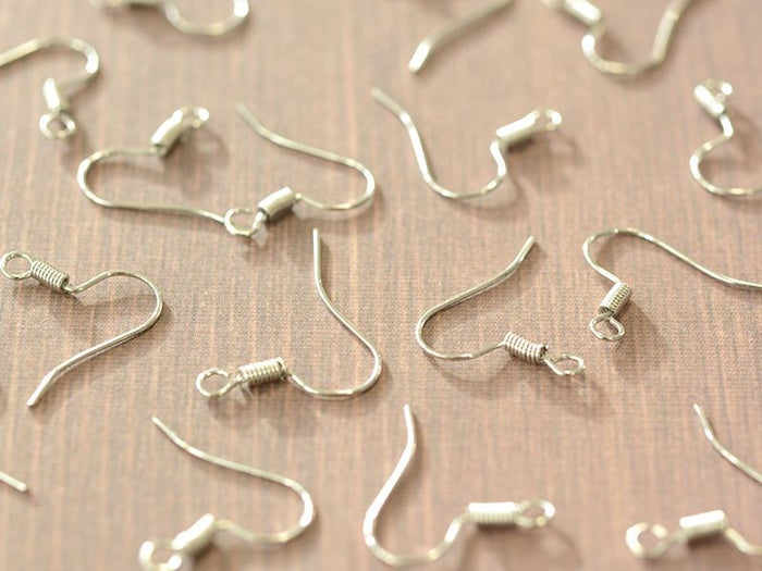Achat 10 paires de boucles d'oreilles crochets - argenté