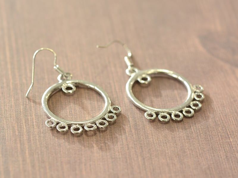 Achat 1 paire de boucles d'oreilles à anneaux intercalaires - argenté
