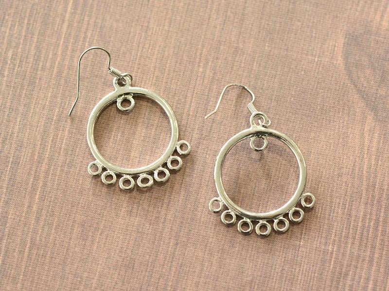 achat 1 paire de boucles d'oreilles à anneaux intercalaires - argenté