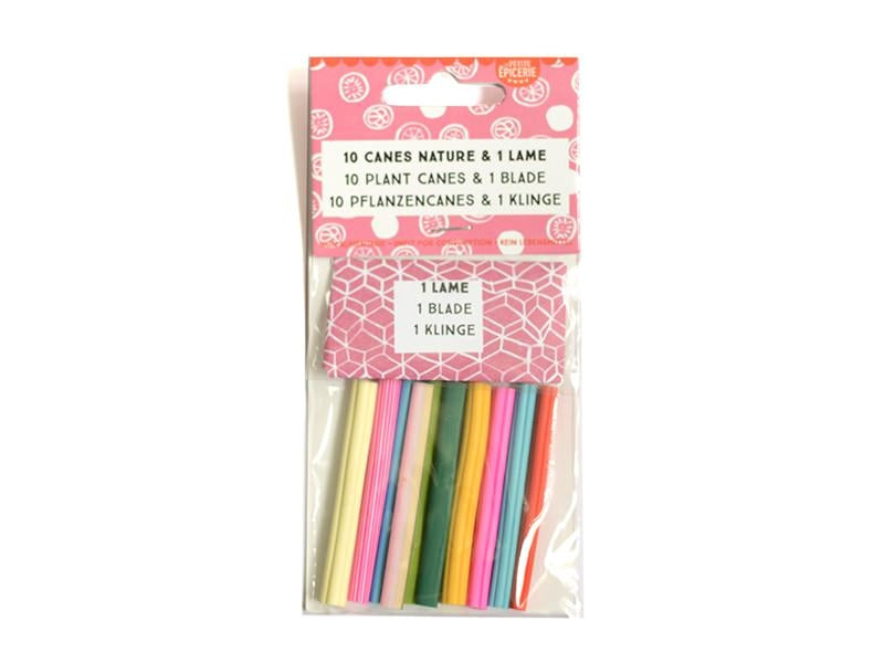 achat Lot 10 canes & lame - Nature - en pâte polymère