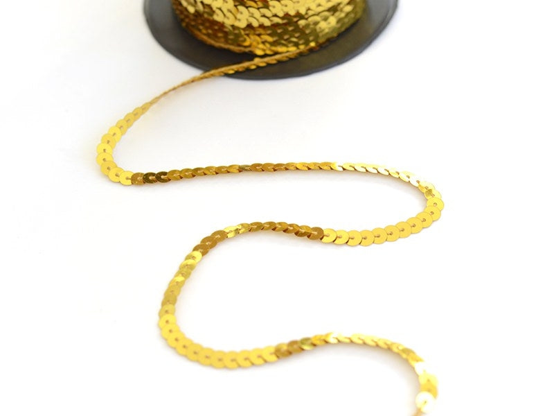 Achat 1m de ruban sequin 6 x 6 mm - doré
