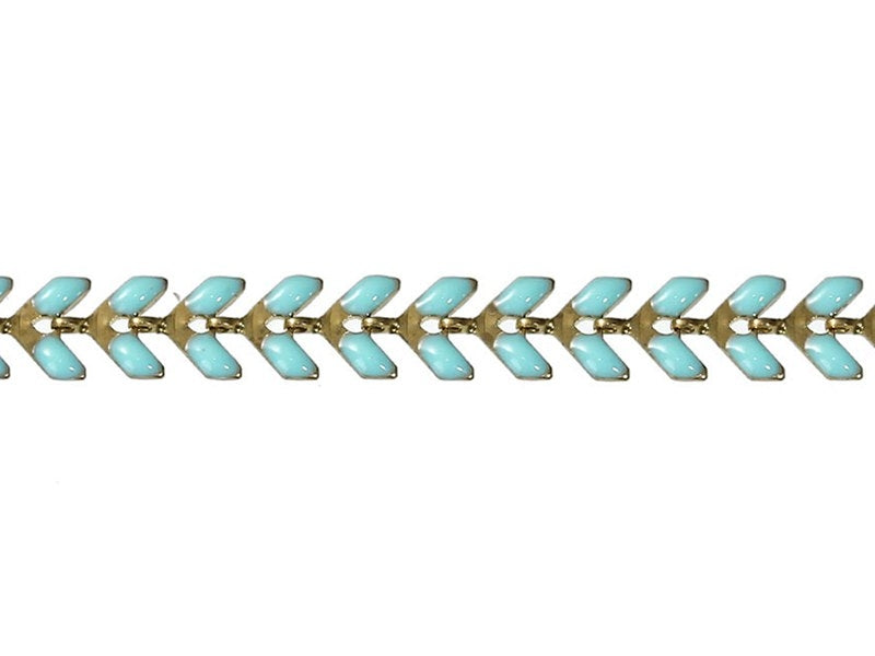 achat Chaîne épi émaillée bleue turquoise - 50 cm