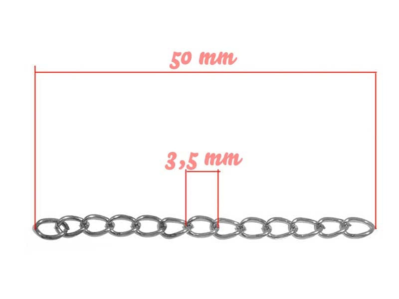 achat 20 chaînes d'extension - couleur argent foncé