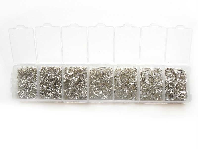 Achat Boite de 7 tailles d'anneaux- couleur argent foncé