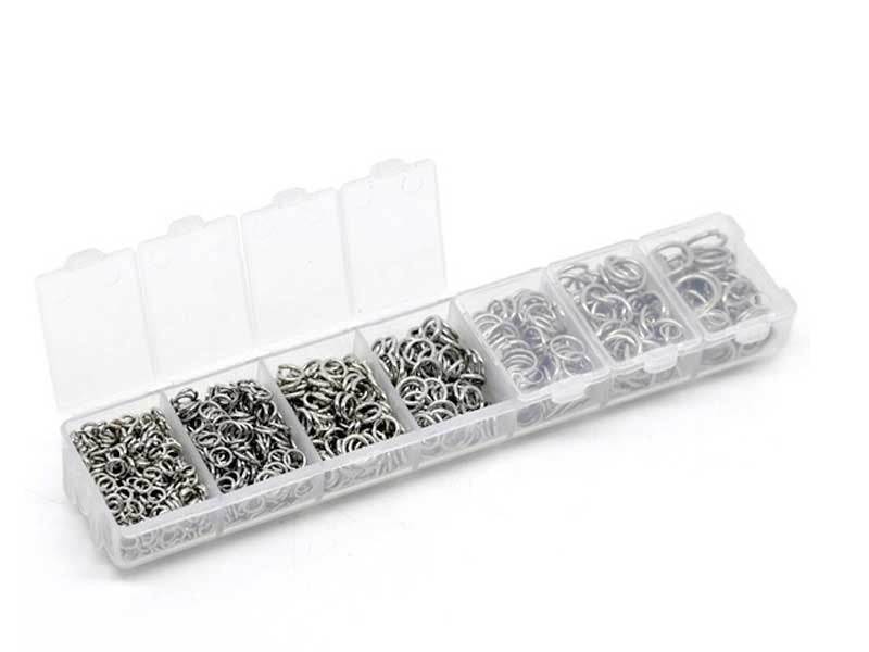 Achat Boite de 7 tailles d'anneaux- couleur argent foncé