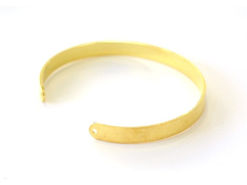 Achat Bracelet manchette dorée percée - 6 mm