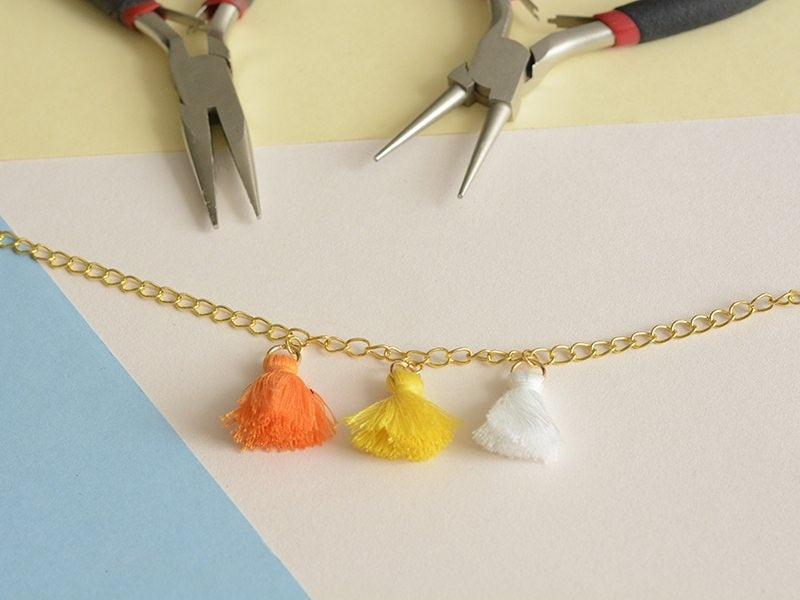 achat Pendentif pompon - jaune