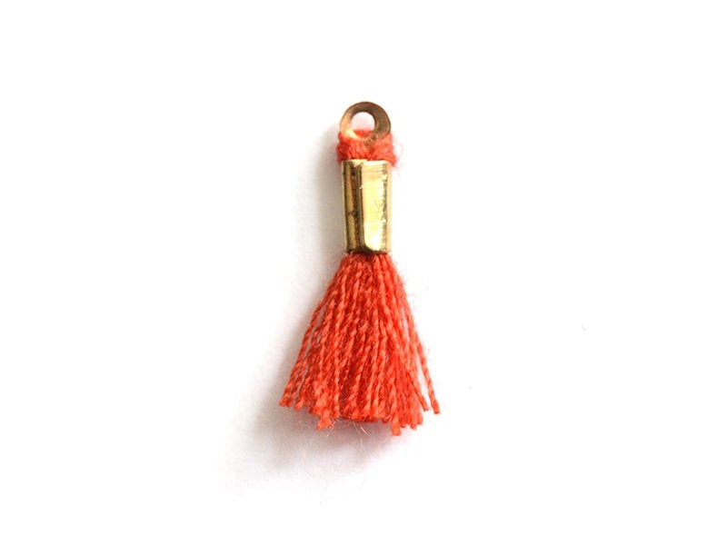 Achat breloque mini-pompon - rouge vermillon