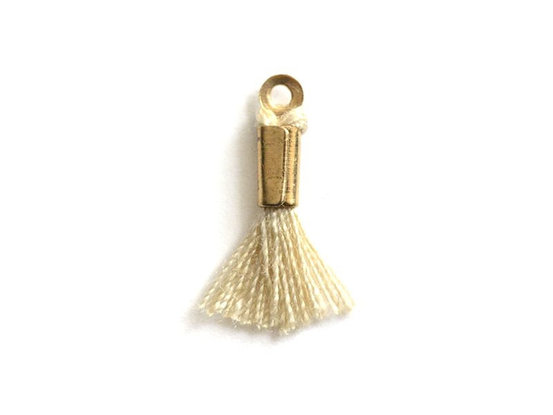 Achat breloque mini-pompon - beige