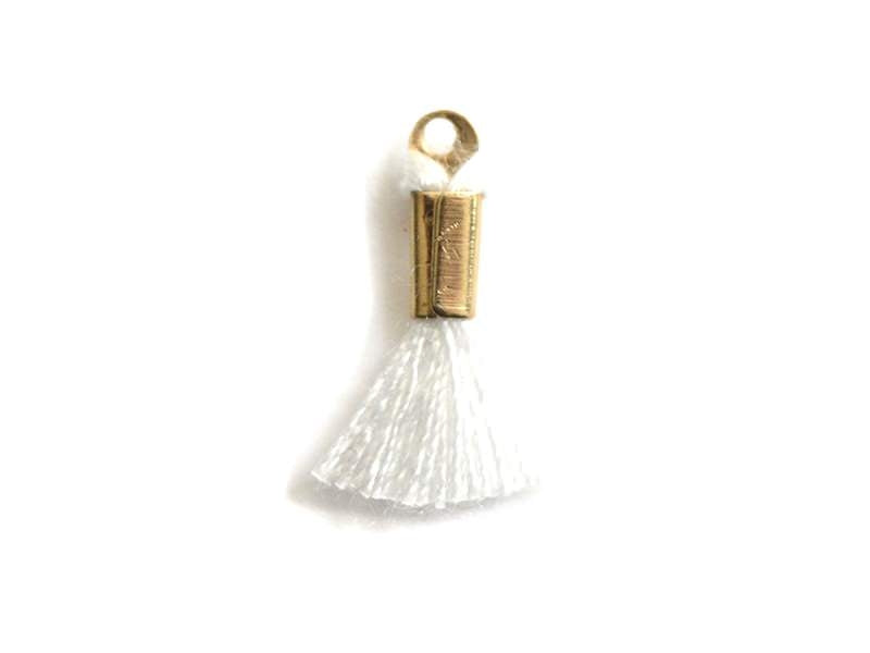 Achat breloque mini-pompon - blanc