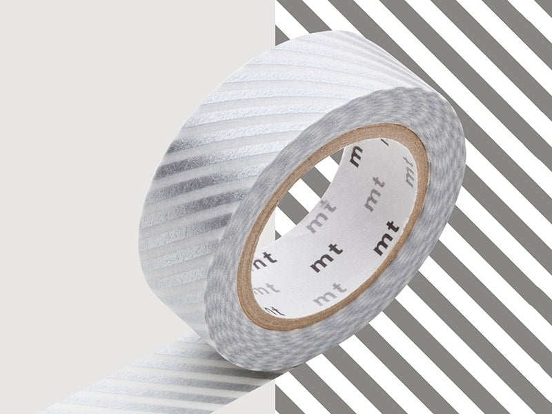 achat Masking tape motif - Rayé argent