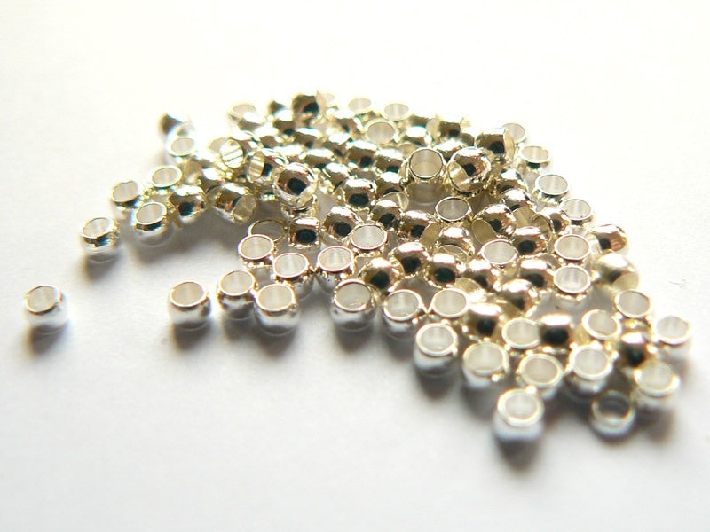 Achat 100 perles à écraser couleur argent