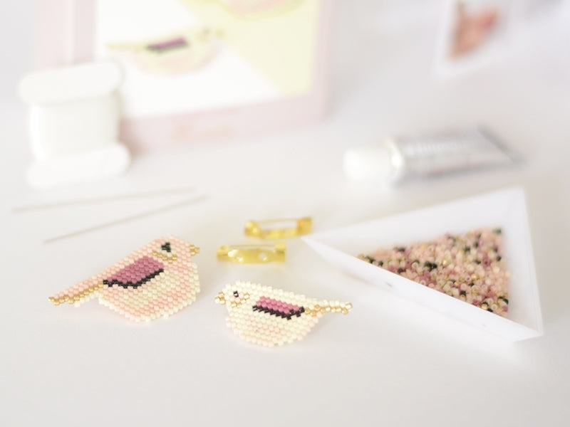 Achat Kit Rose Moustache - tissage de perles Miyuki - Les jolis moineaux