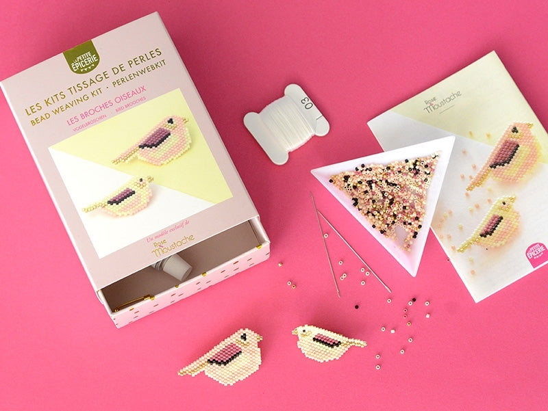 achat Kit Rose Moustache - tissage de perles Miyuki - Les jolis moineaux