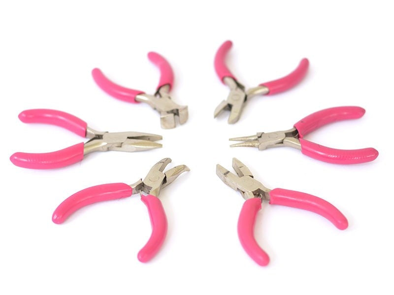 achat 6 mini pinces roses pour création de bijoux - dans un joli étui