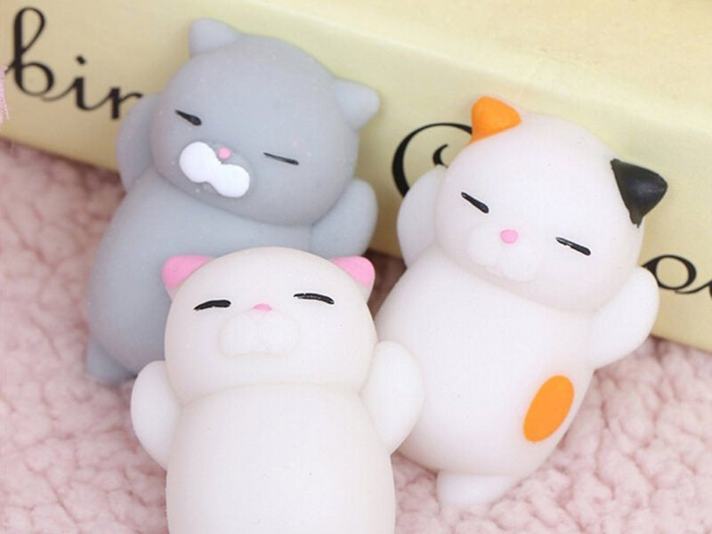 achat Mini squishy chat gris qui dort - anti-stress