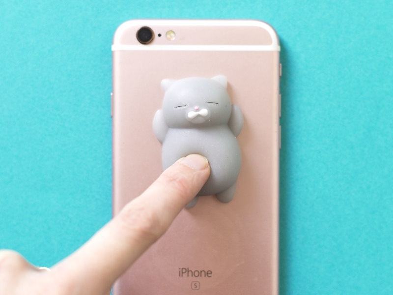achat Mini squishy chat gris qui dort - anti-stress