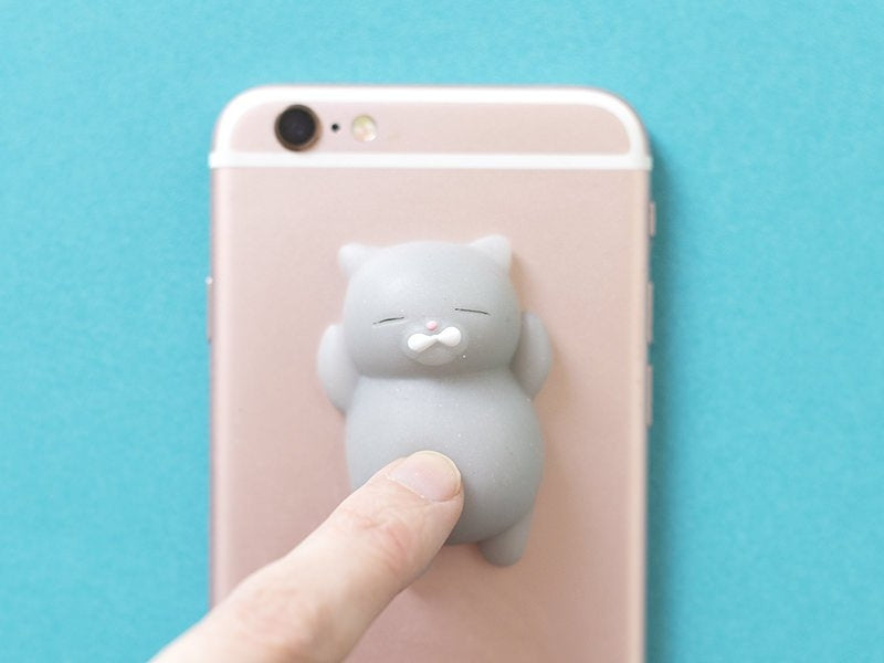 achat Mini squishy chat gris qui dort - anti-stress