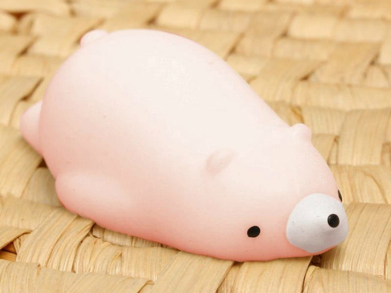 Achat Mini squishy ours polaire rose - anti-stress