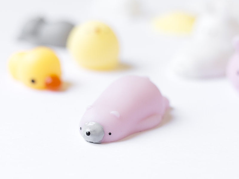 Achat Mini squishy ours polaire rose - anti-stress