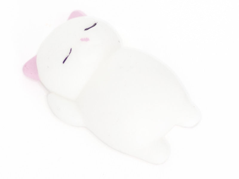 achat Mini squishy chat blanc à oreilles roses kawaii - anti-stress