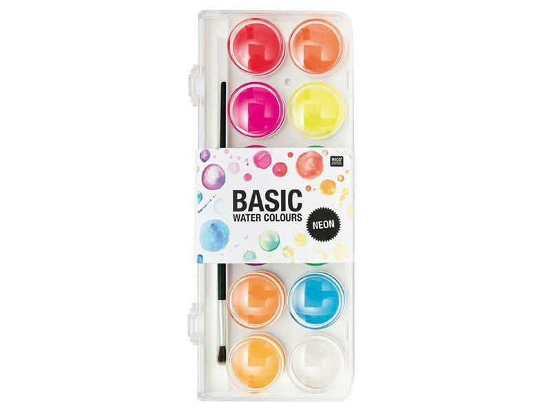 Achat Boîte d'aquarelle / peinture à l'eau - 12 couleurs fluo