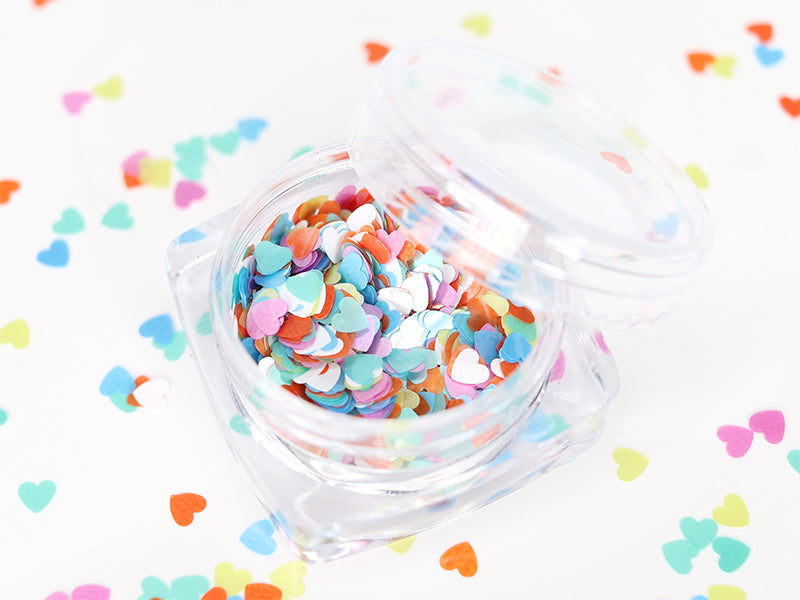 Achat Paillettes en forme de cœur - multicolore