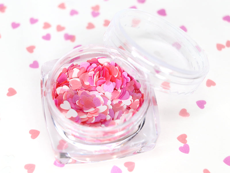 Achat Paillettes en forme de cœur - Nuances de rose