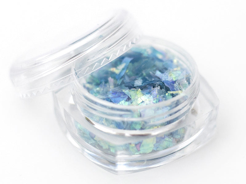 Achat Petit pot de paillettes holographiques et irrégulières - bleu