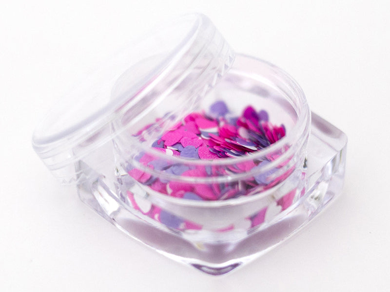 achat Trio de paillettes en forme de cœur - rose, violet et blanc