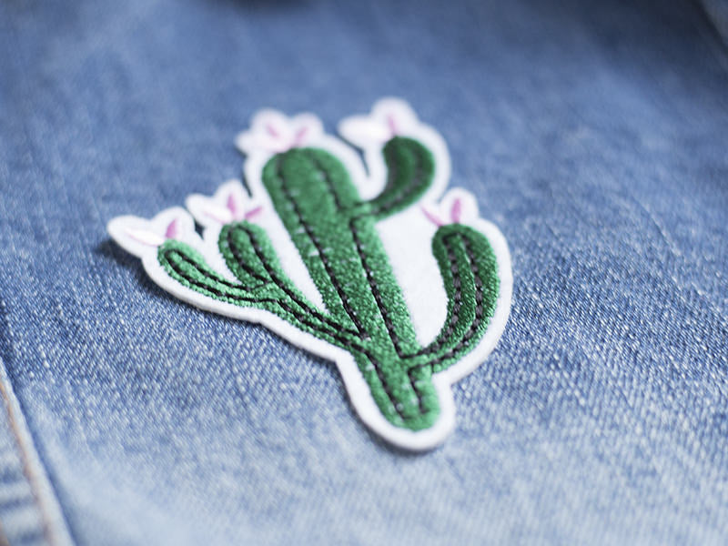 achat Écusson thermocollant - Cactus à fleurs