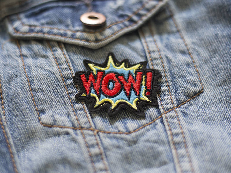 achat Écusson thermocollant - "WOW !" onomatopée