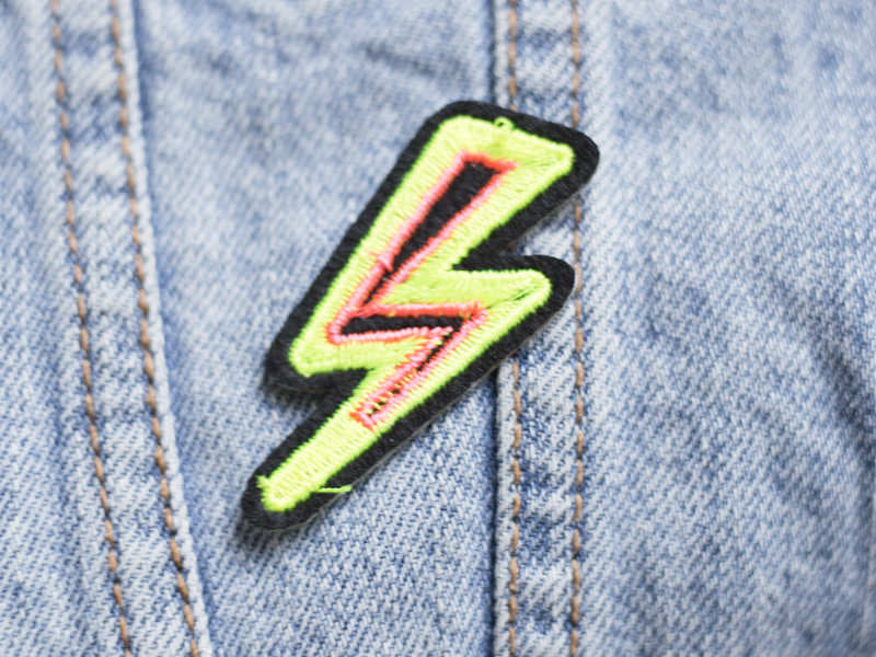 achat Écusson thermocollant - Éclair fluo