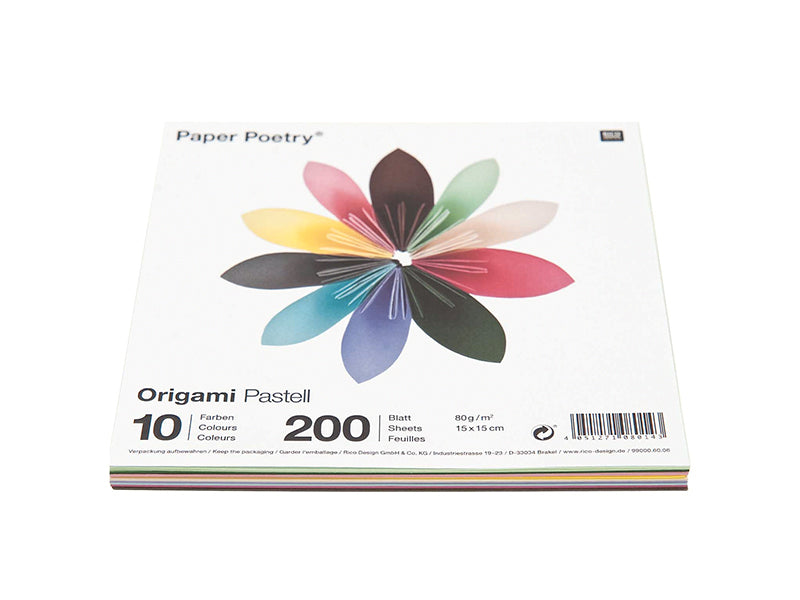 Achat 200 feuilles de papier Origami - 10 couleurs - 15 x 15