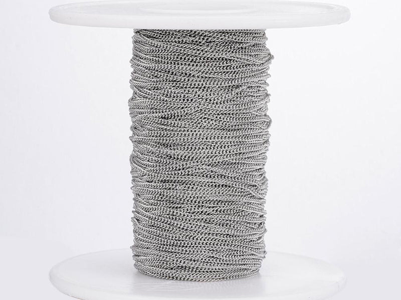 achat Chaine gourmette 1,1 mm en acier inoxydable - argenté foncé x 20 cm