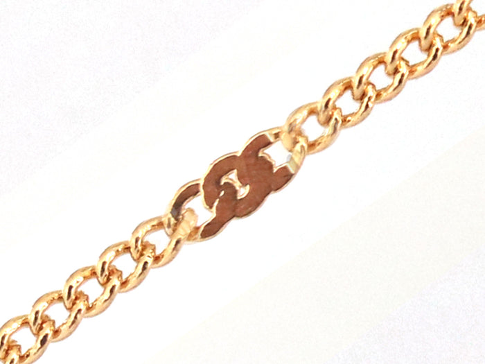 Achat Chaine gourmette nuage 1,3 mm dorée à l'or fin 24K x 20 cm