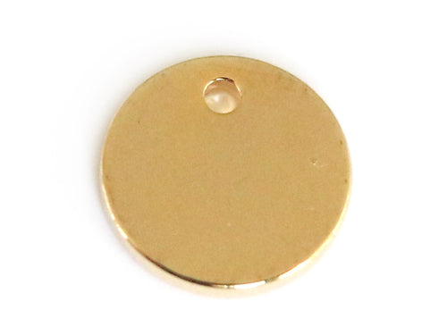 Achat Pendentif sequin rond 8 mm - doré à l'or fin