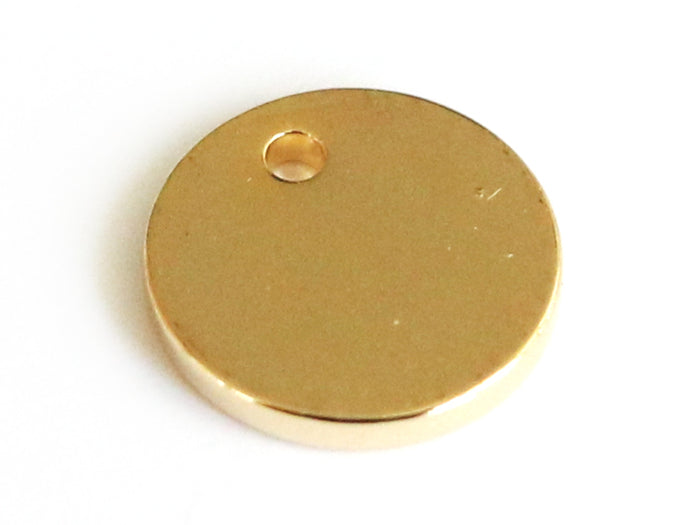 Achat Pendentif sequin rond 8 mm - doré à l'or fin