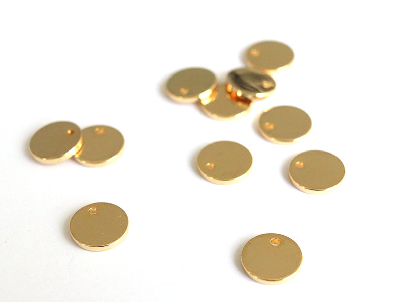 achat Pendentif sequin rond 8 mm - doré à l'or fin