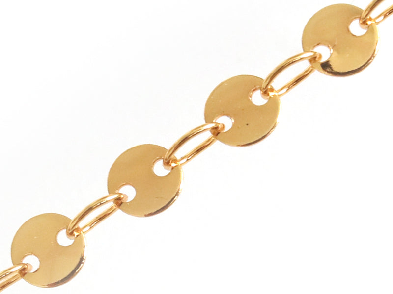 Achat Chaine sequins ronds 4 mm  - doré à l'or fin 24 K x 20 cm