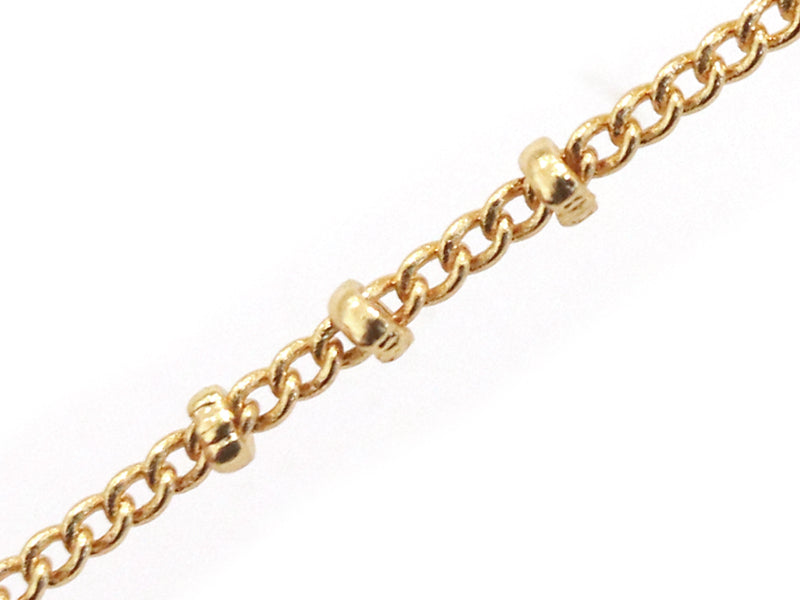 Achat Chaîne gourmette alternée 3 perles -  doré à l'or fin 24 K x 20 cm