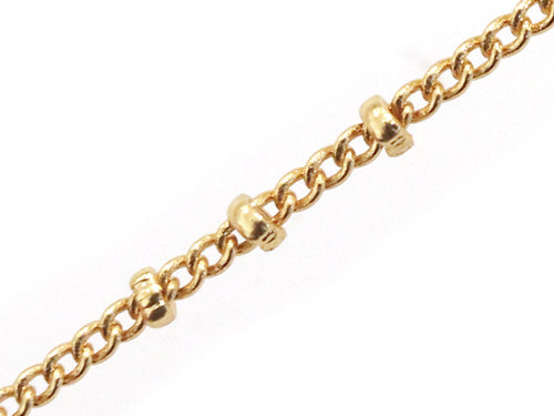 Achat Chaîne gourmette alternée 3 perles -  doré à l'or fin 24 K x 20 cm