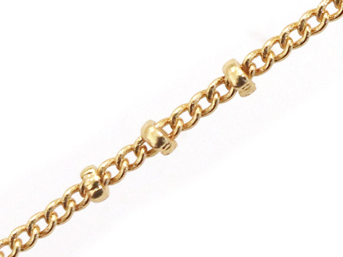 Achat Chaîne gourmette alternée 3 perles -  doré à l'or fin 24 K x 20 cm