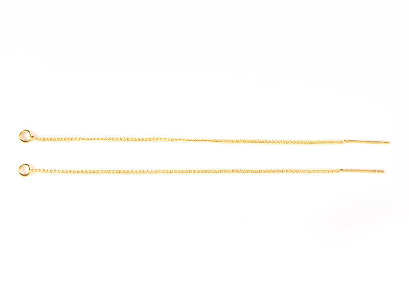 achat Paire de boucles d'oreilles chainette - dorée à l'or fin