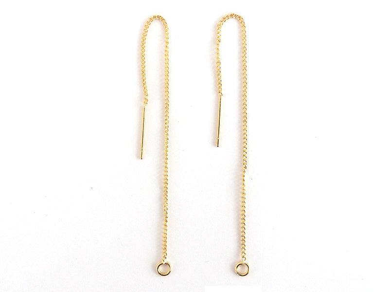 Achat Paire de boucles d'oreilles chainette - dorée à l'or fin