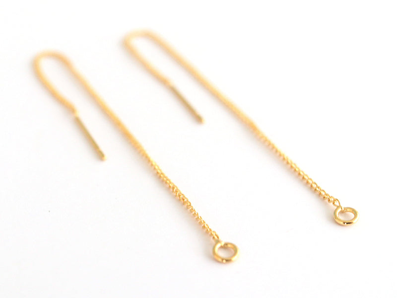 achat Paire de boucles d'oreilles chainette - dorée à l'or fin