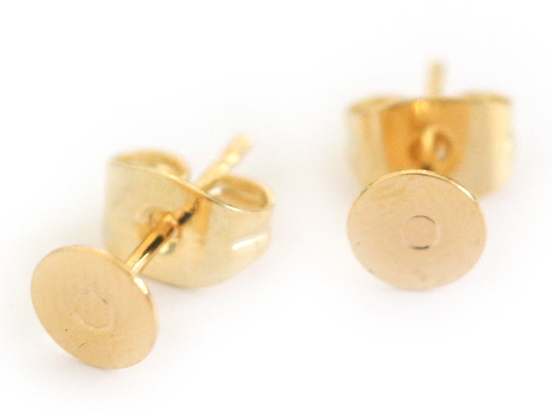 Achat Paire de puces d'oreilles avec embouts - doré à l'or fin